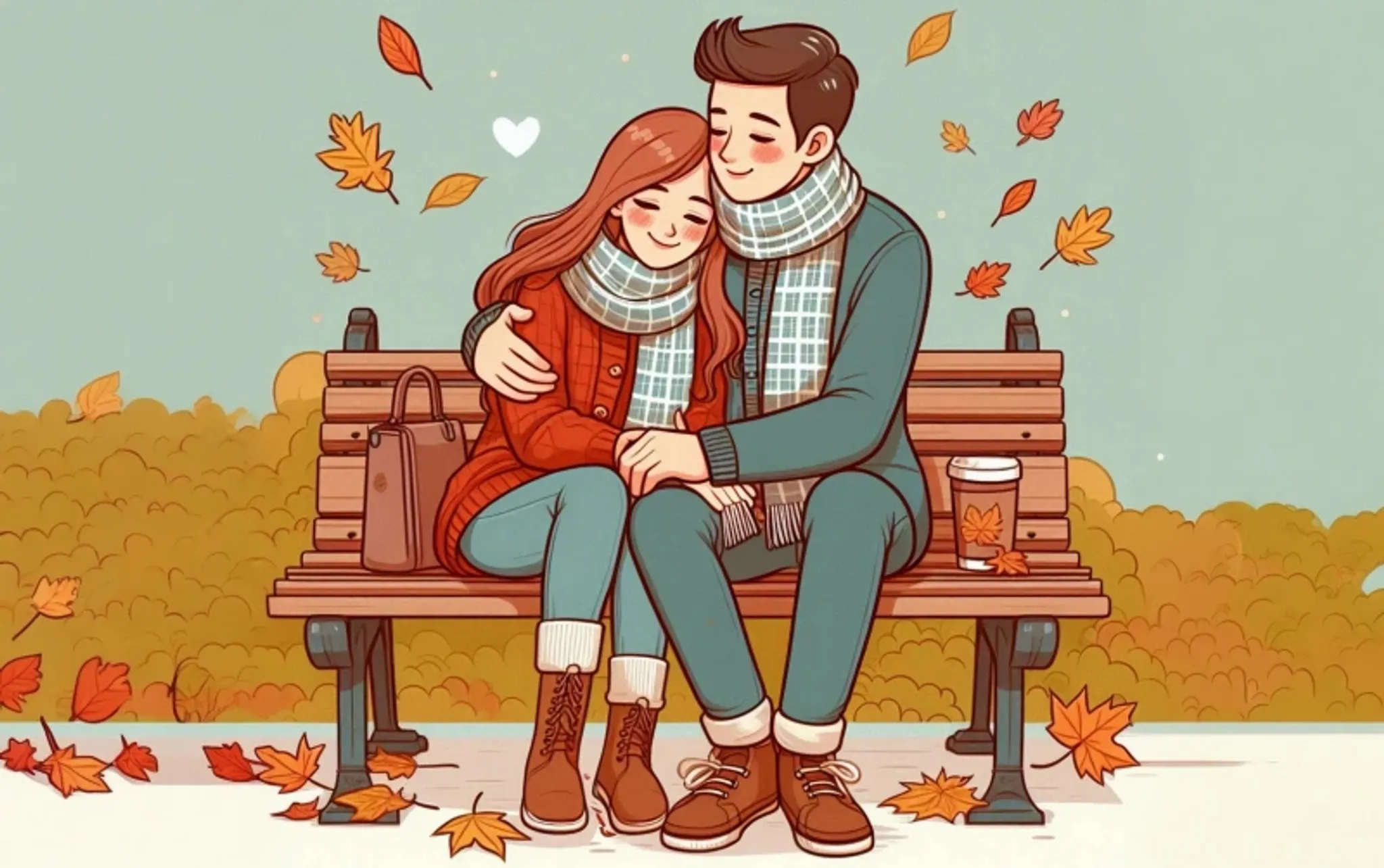 a couple sit on a bench 