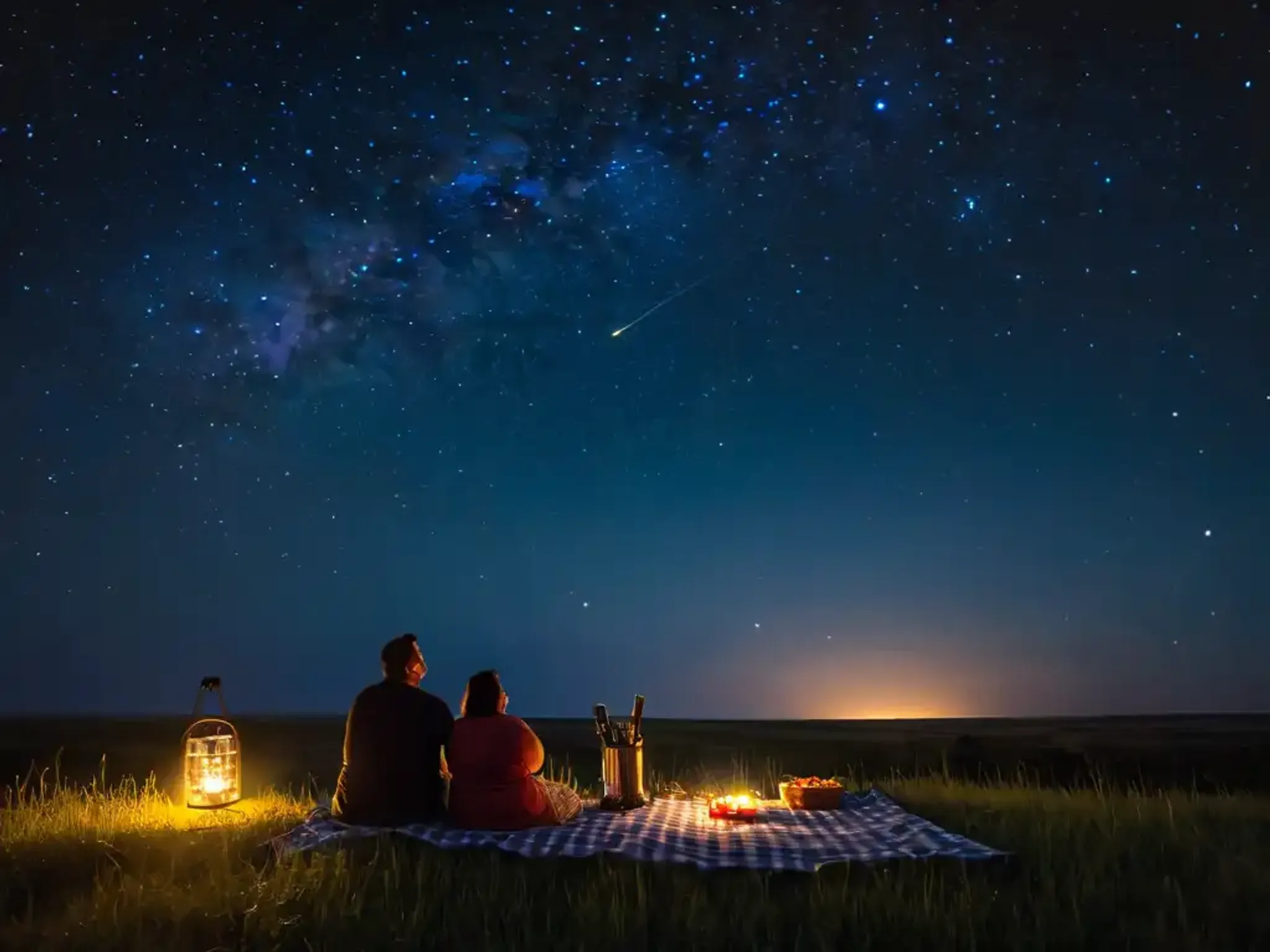 Lie on the grassland and watch the stars