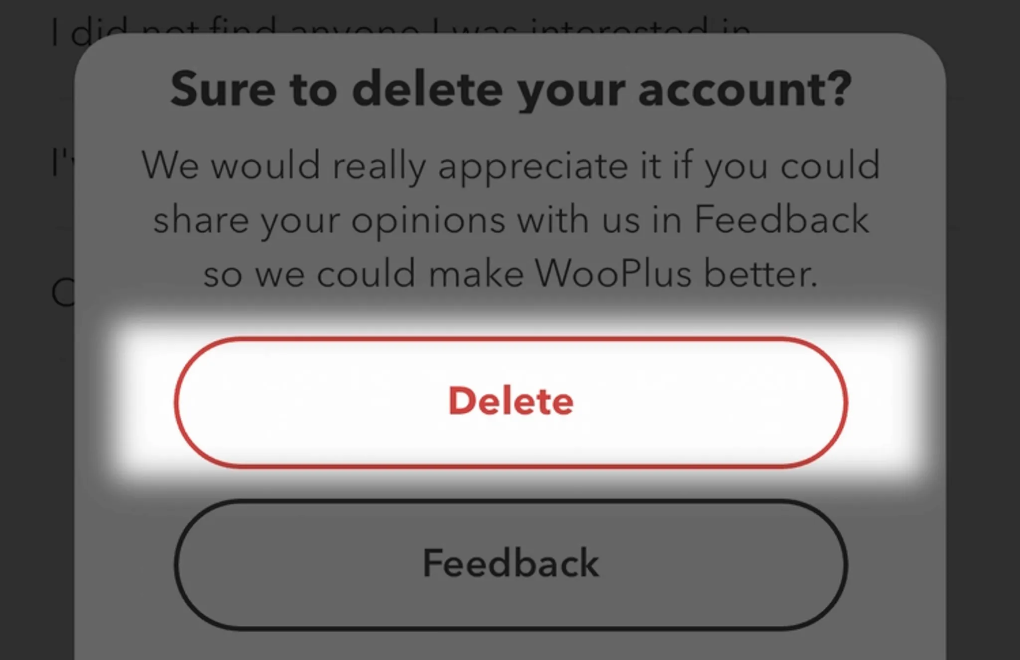 confirm wooplus account deletion