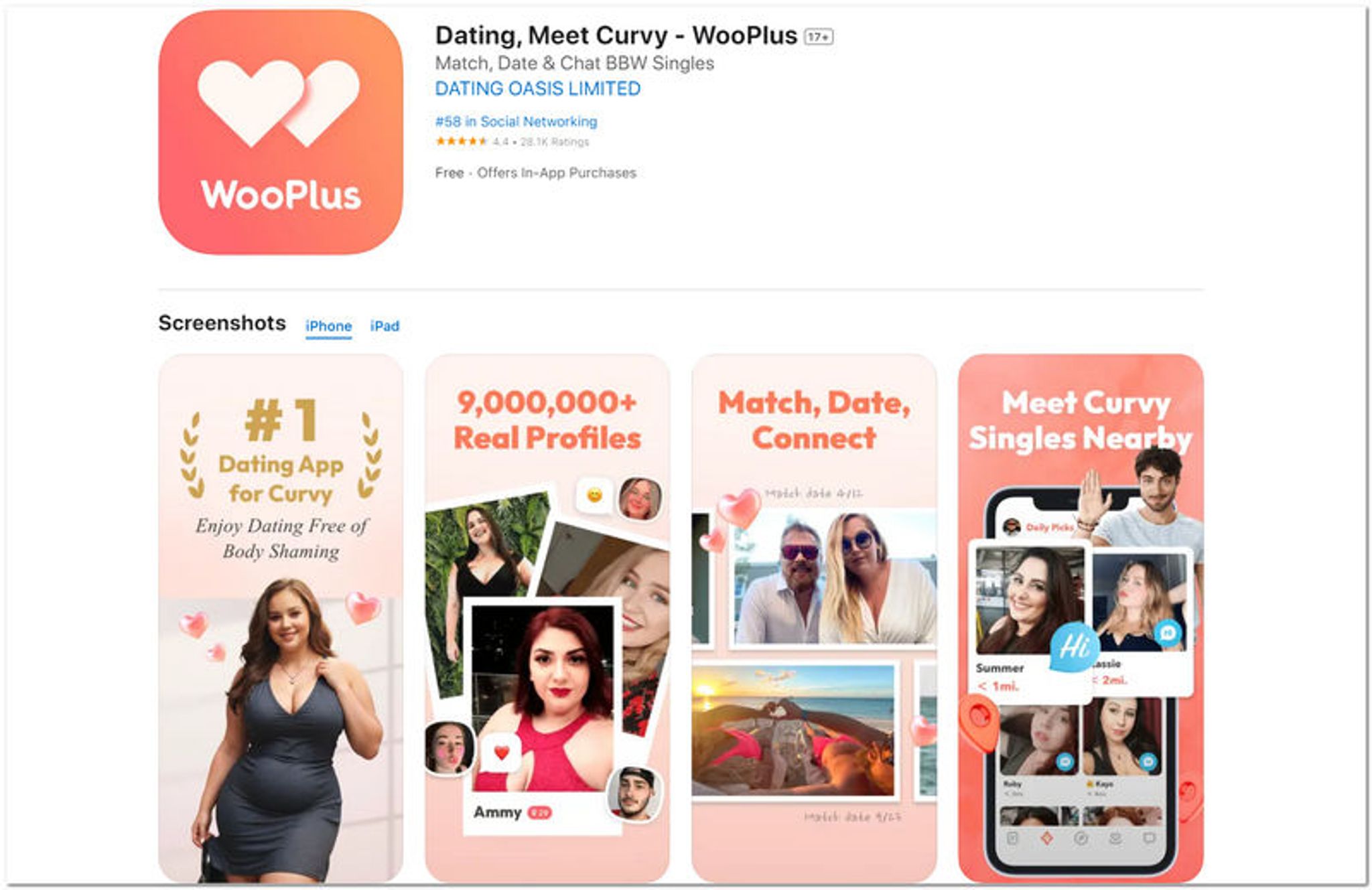 plus size dating app wooplus