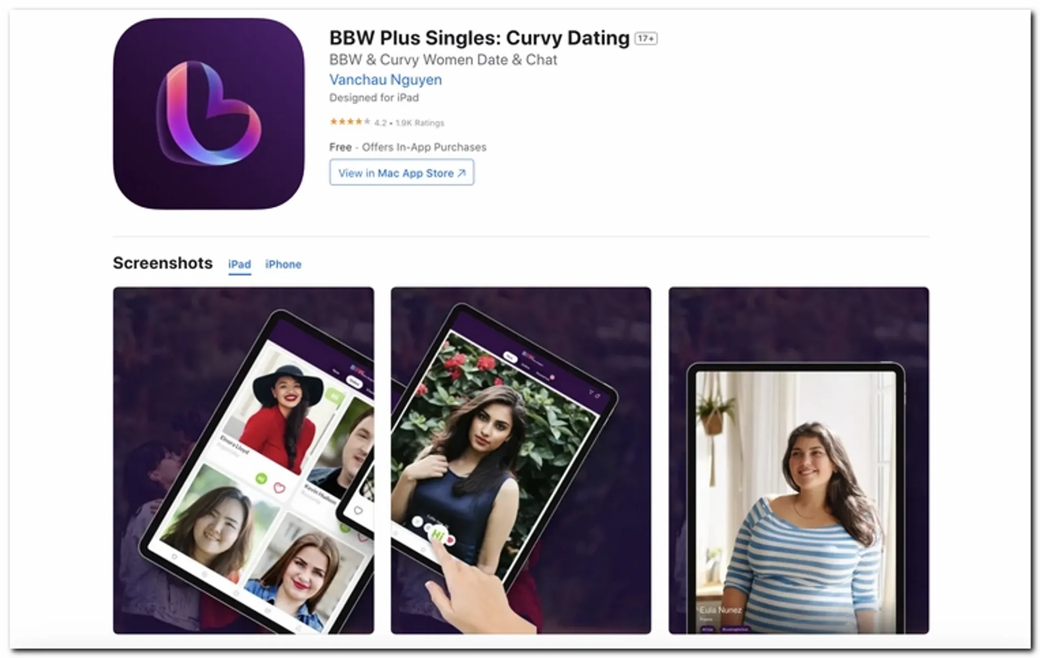 bbw plus singles on app store