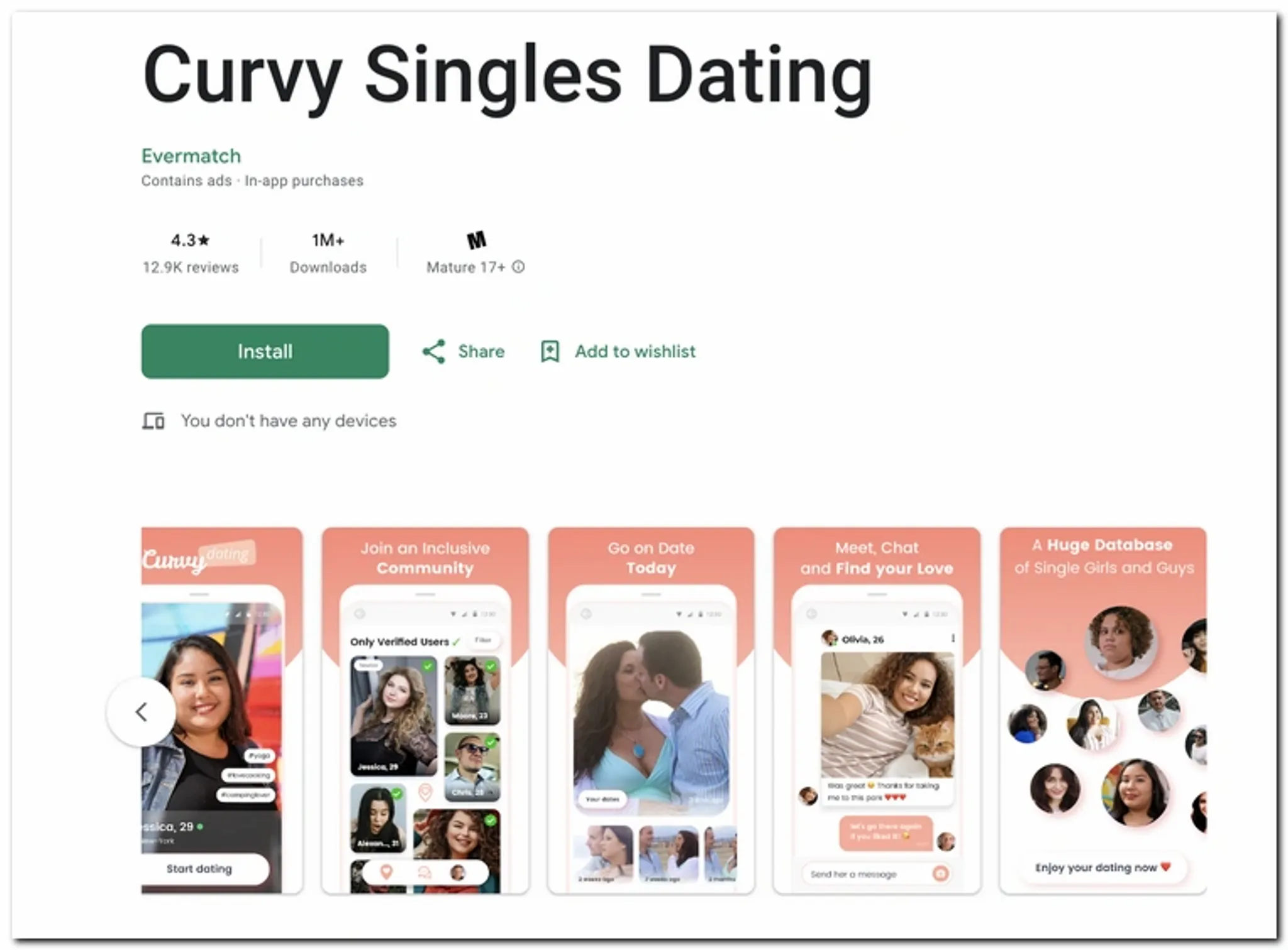 curvy singles dating on google play