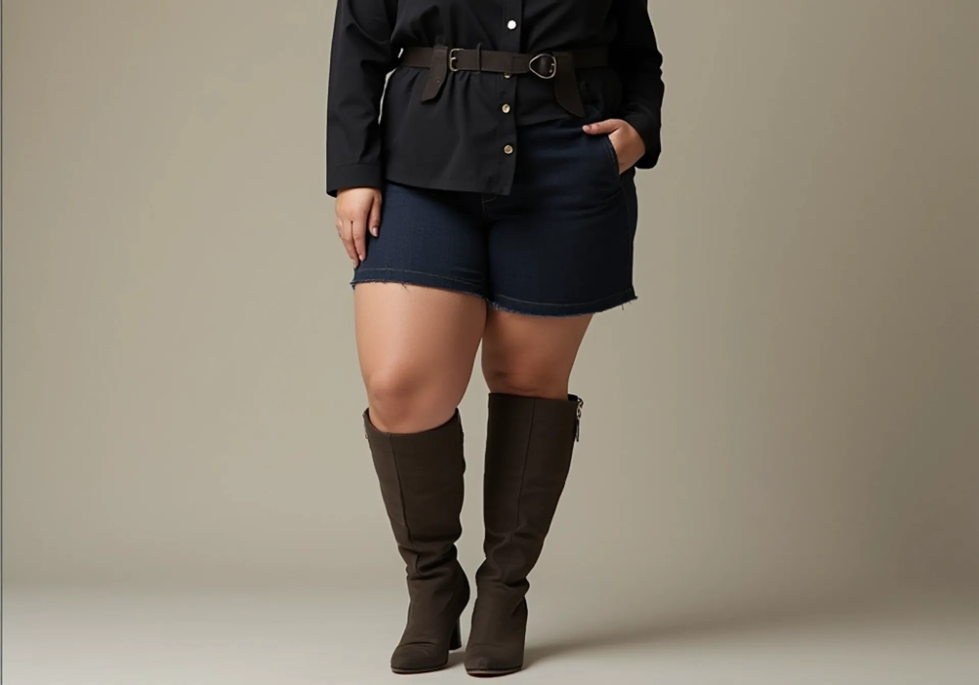 plus-size women in long boots