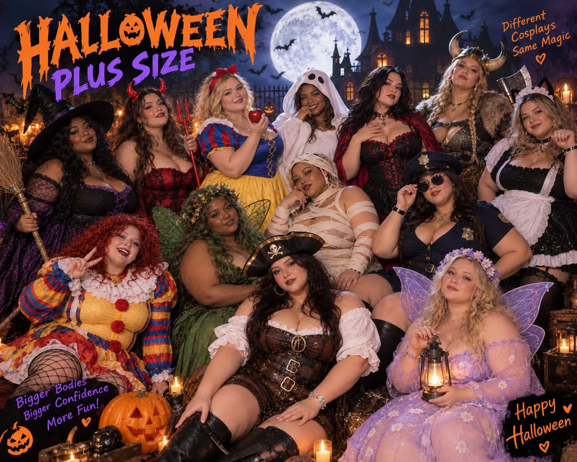 Plus-Size Women Try Out Different Halloween Costumes