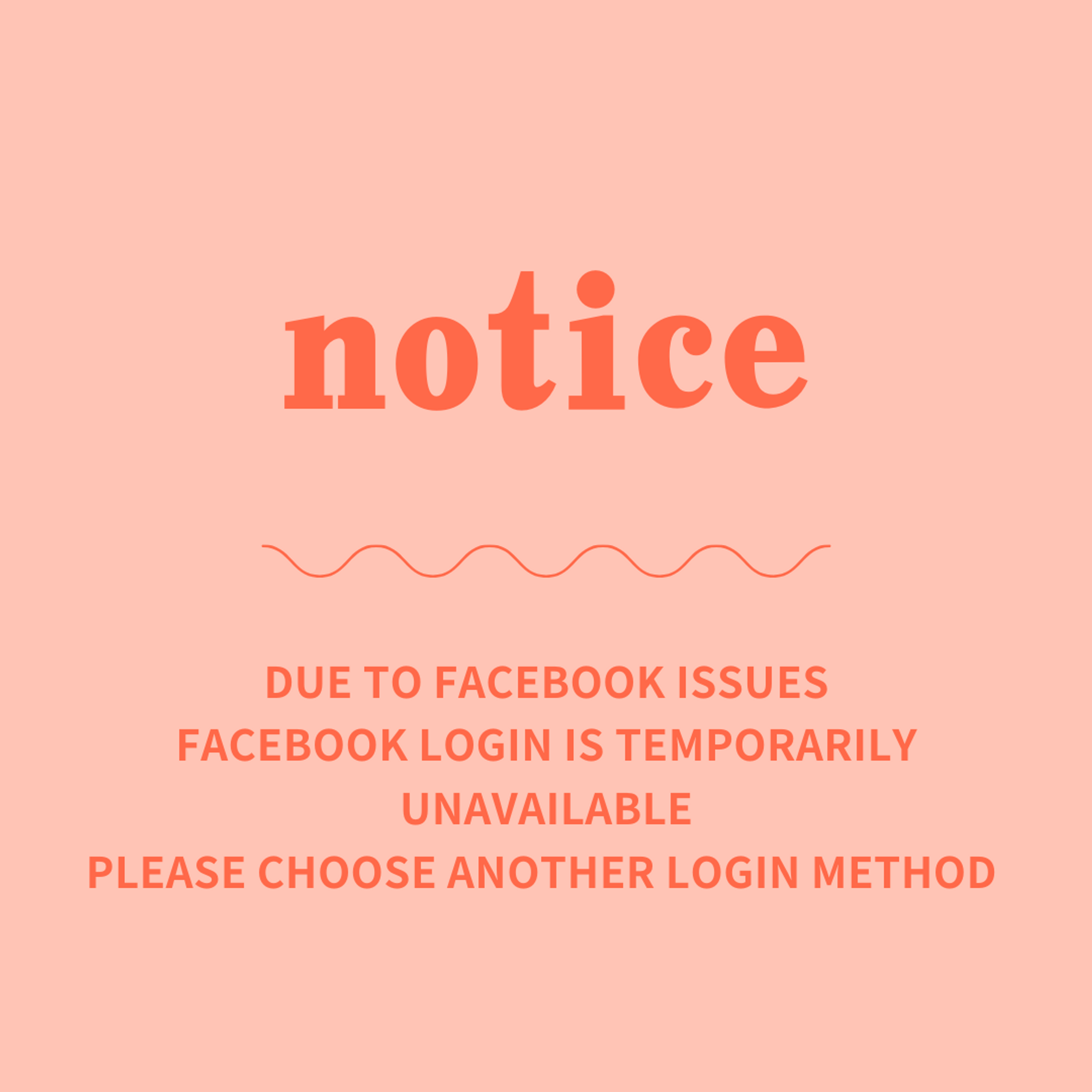 Facebook Login Issue Notice