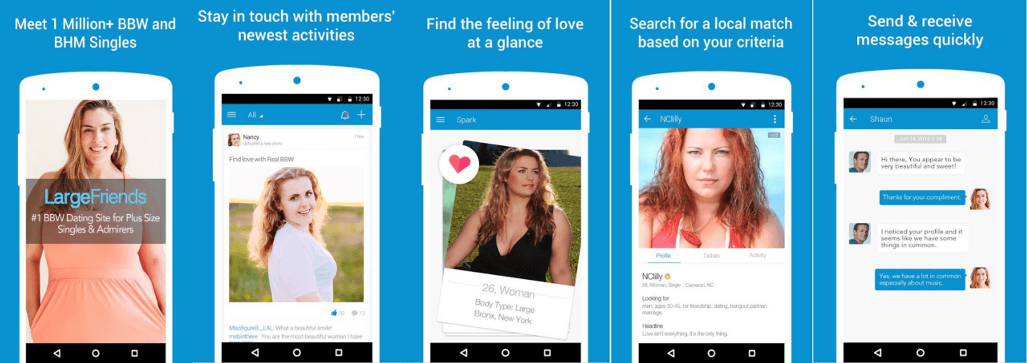LargeFriends is another dating app, aimed specifically at plus-size singles. 