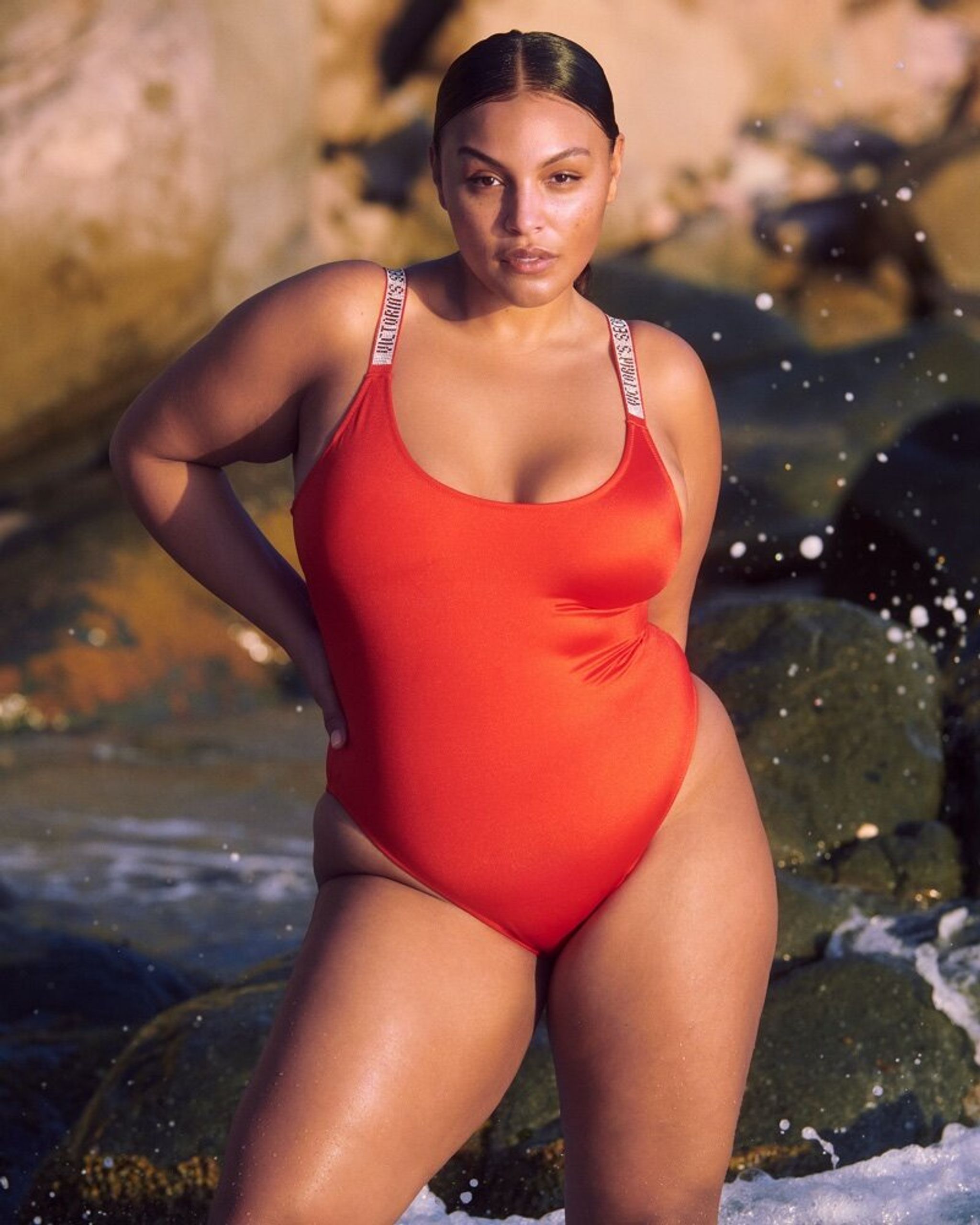 plus size swimwear model