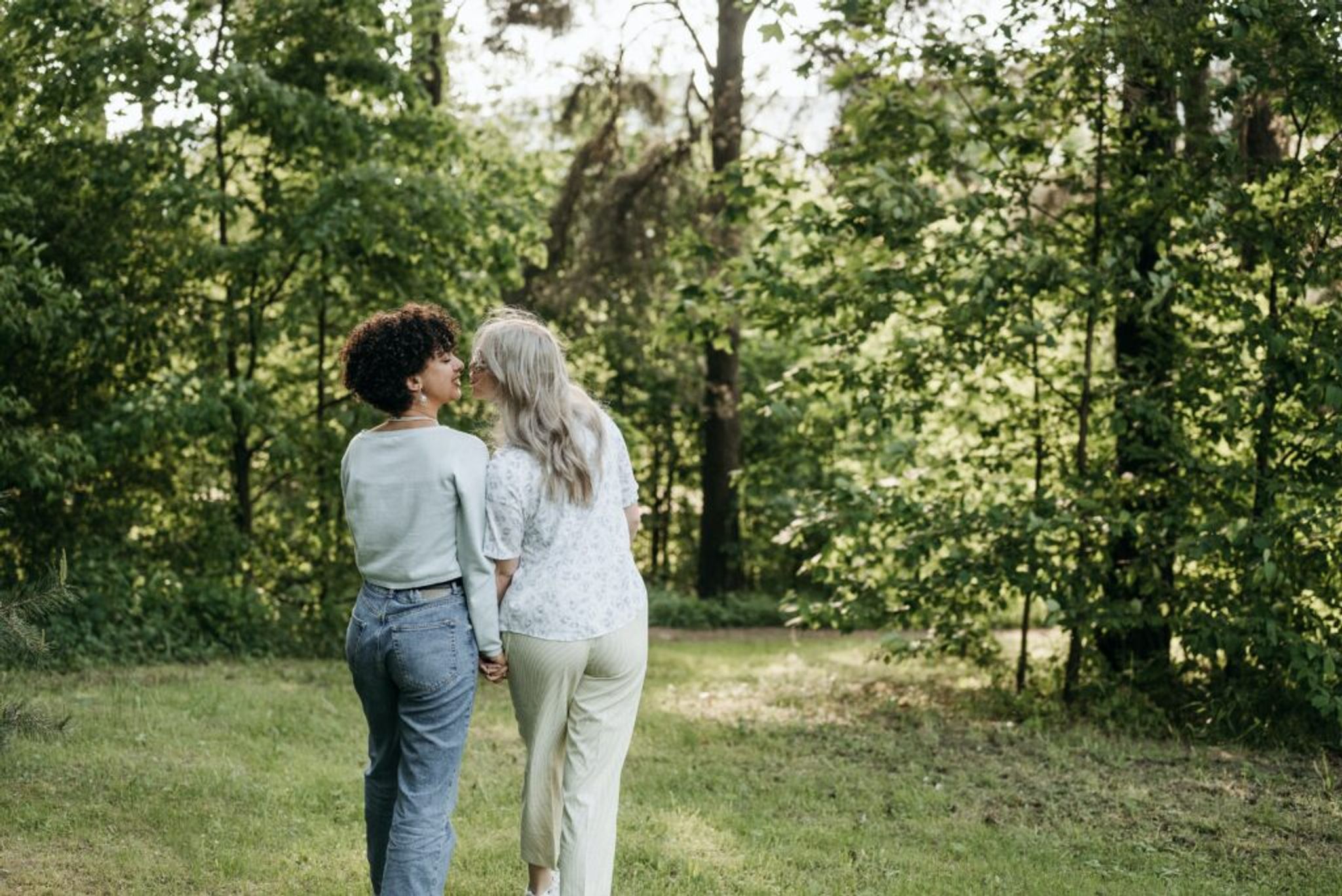 2 lovely lesbian dating in the forest.