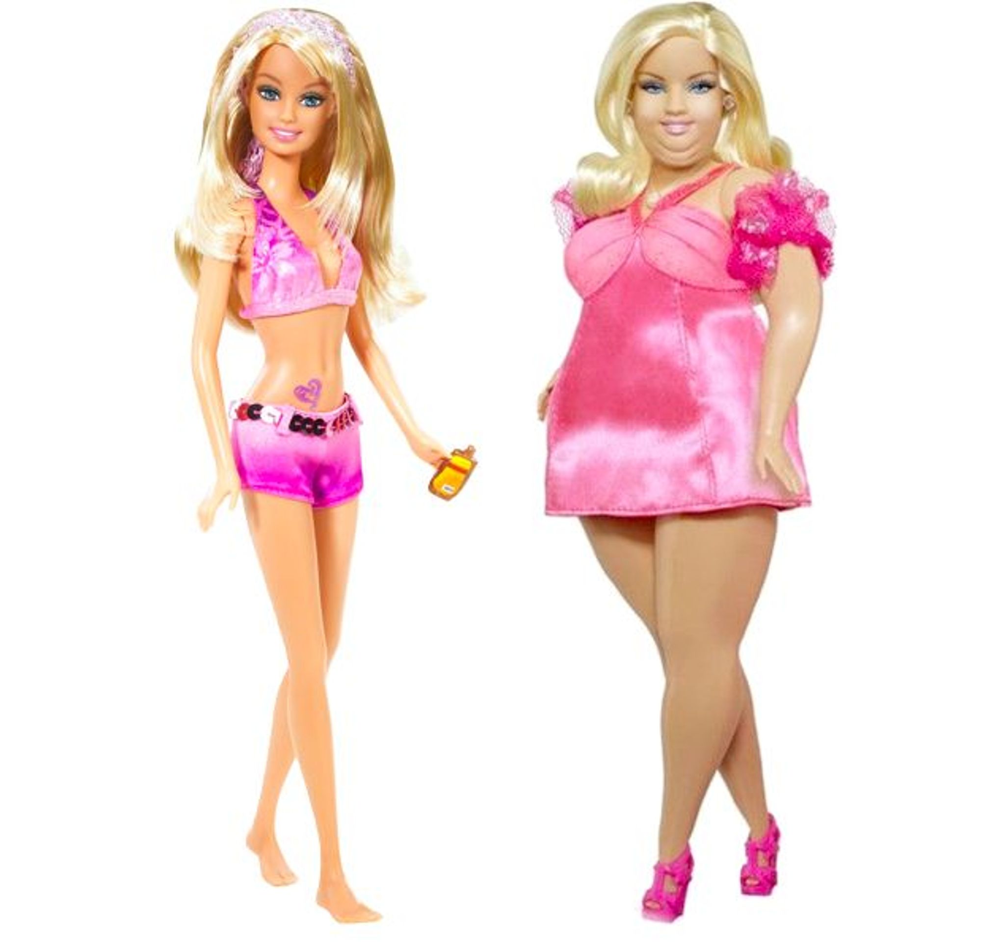 thin barbie and plus size barbie