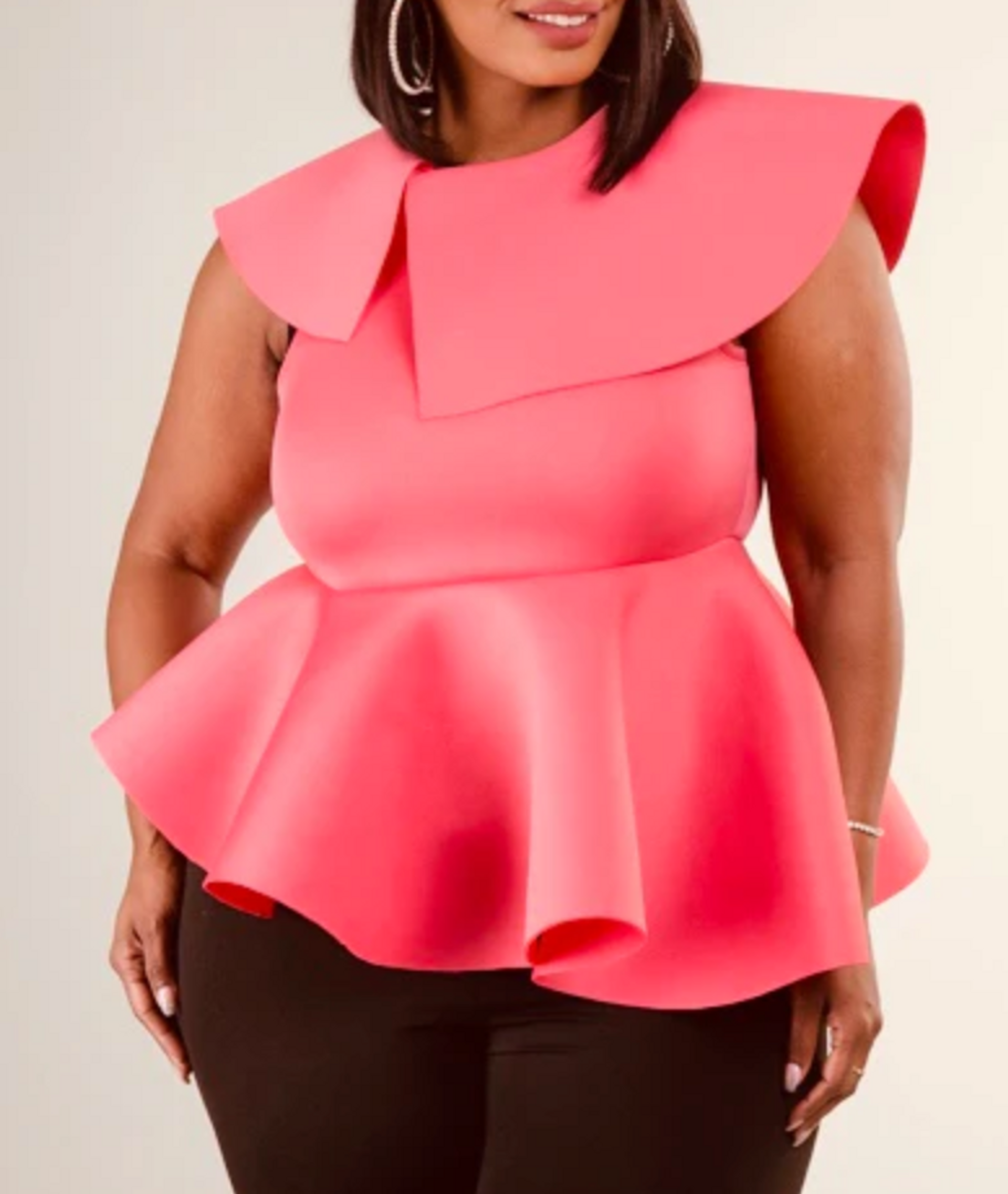 plus size spoon-shaped items: peplum top