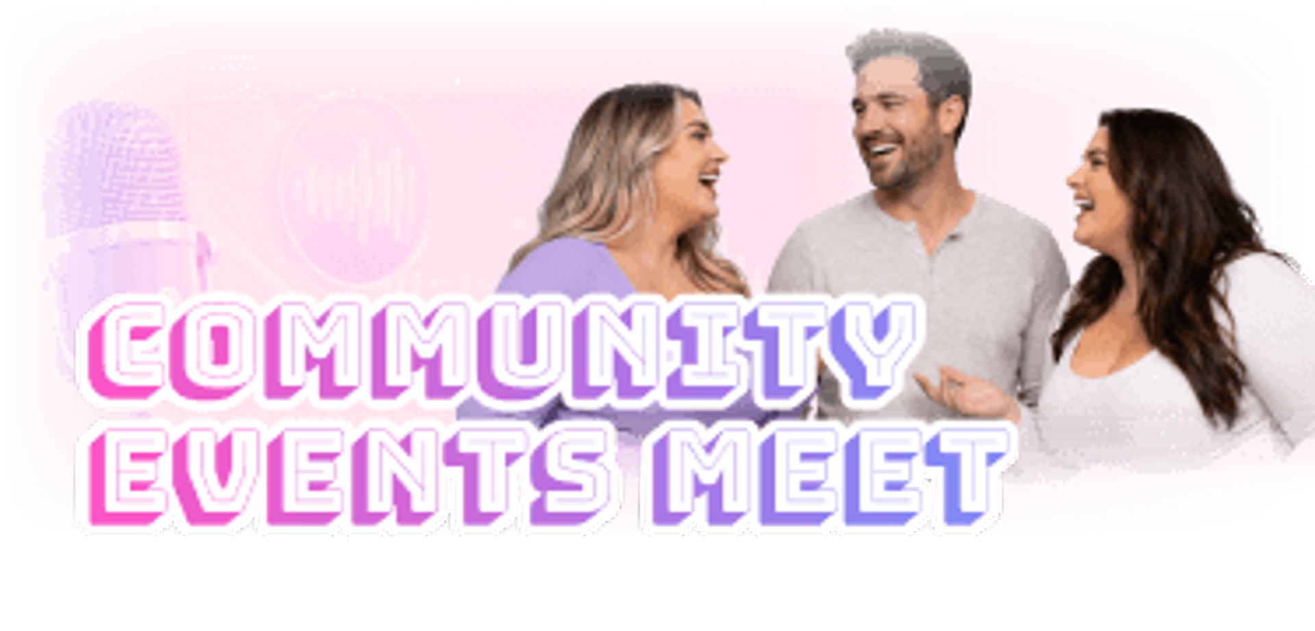 curvy singles chatting and laughing together at a WooPlus live community event