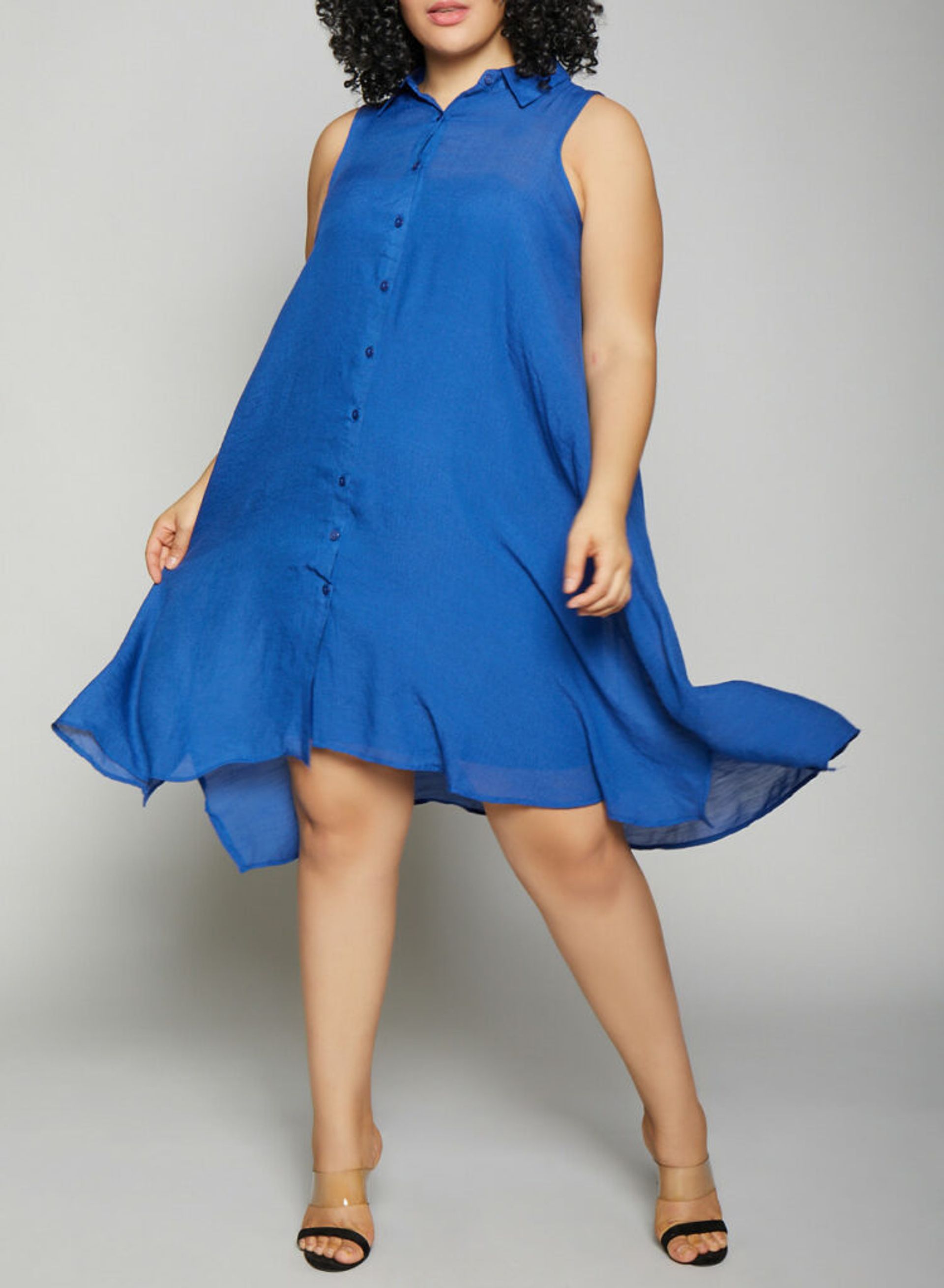 plus size dress-blue