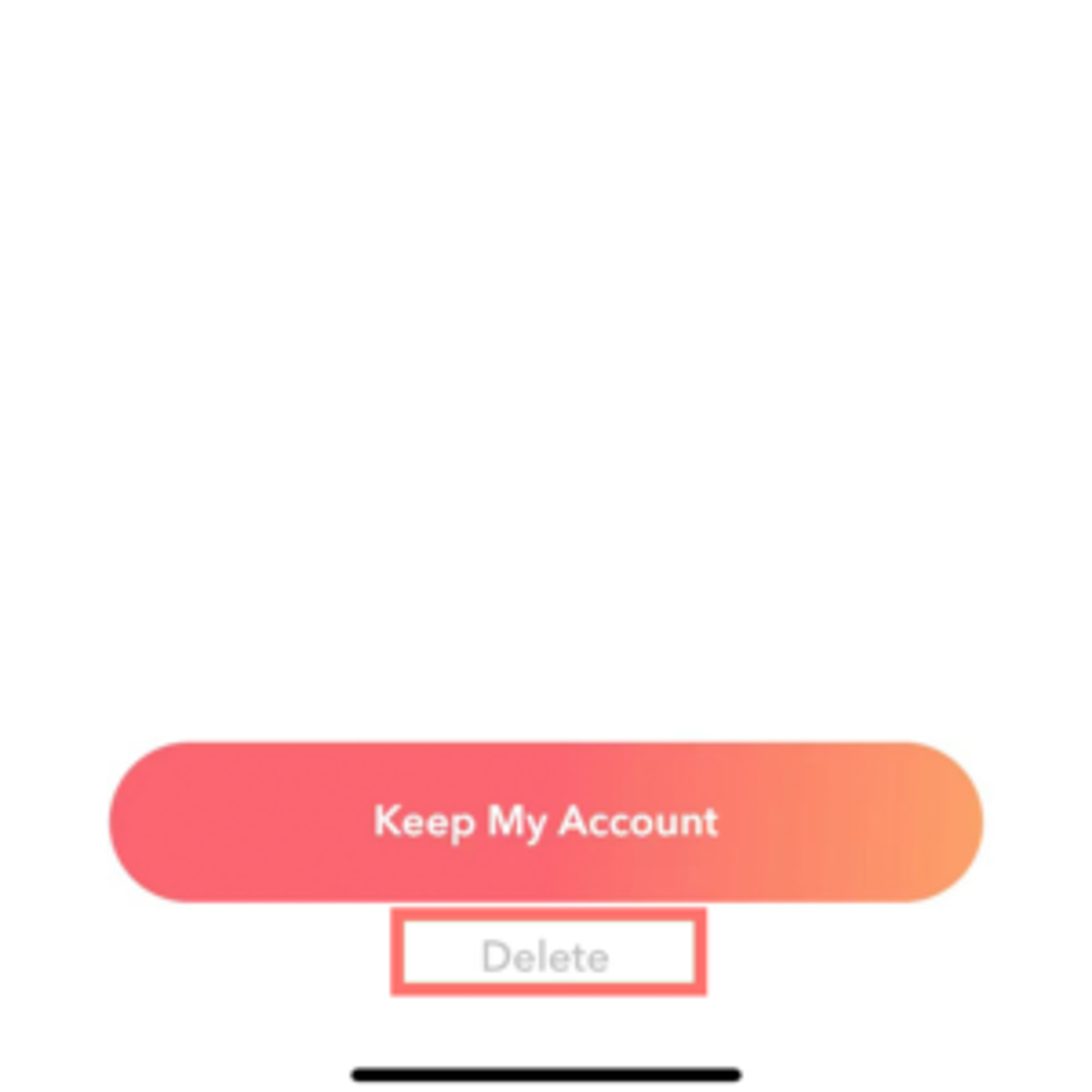 delete acount option